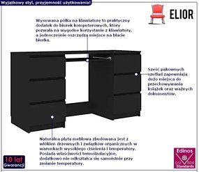 Czarne minimalistyczne biurko S9-L31