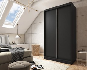 Szafa Przesuwna SOFIA 120 cm Szafa Dwudrzwiowa Czarna
