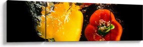 Obraz - papryki w wodzie (170x50 cm)