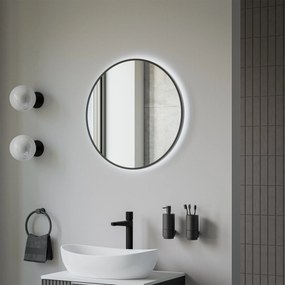 Lustro podświetlane LED 8232-2.0 okrągłeAluminiowa rama - Czarny mat