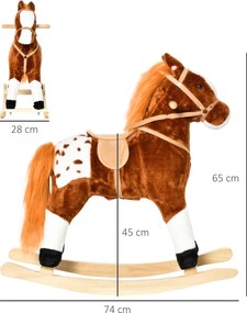 HOMCOM konik na biegunach dla dzieci konik na biegunach bujak rżący różowy