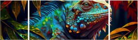 Obraz - Kolorowa iguana (170x50 cm)