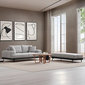 Taboret Eti Black Pouffe Grey