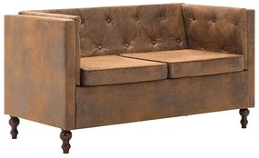 2-osobowa Sofa James 2Q w stylu Chesterfield - brąz