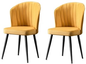 Zestaw krzeseł do jadalni Rubi Yellow and Black, 2 szt.