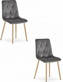 Krzesło Valora TYRA z ciemnoszarym aksamitem, nogi z drewna x2