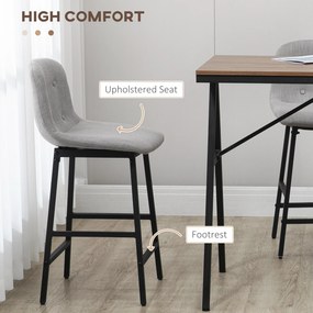 HOMCOM Zestaw stół barowy i krzesła kuchenne 5 części elegancki design do jadalni | Aosom PL