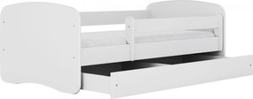 Białe łóżko dziecięce z materacem 70x140 T6-P10