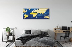 Duży obraz na płótnie Mapa na Niebieskim Drewnie