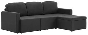 Rozkładana sofa modułowa ciemnoszara tkanina - Odi 4Q