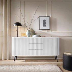 Komoda ZENZERO - Biały / Stelaż czarny / 168 cm