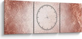 Obraz - Różowa mandala (z zegarem) (90x30 cm)