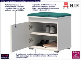 Minimalistyczna szafka na buty z siedziskiem biały + zielony - Ekori 5X