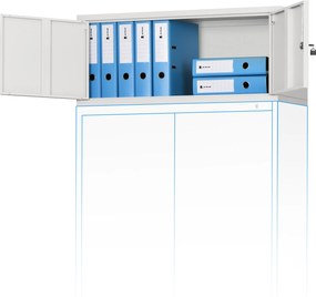 Nadstawka na szafę EWA, 900 x 380 x 400 mm, szara