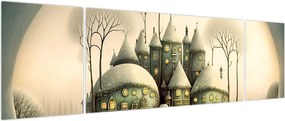 Obraz - Bajkowe domki (170x50 cm)