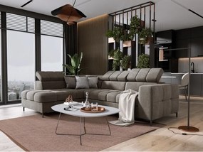 Narożnik PABLOS układ L strona Lewa w tkaninie VOGUE 04 regulowane zagłówki z funkcją spania