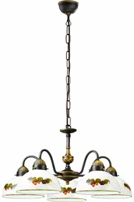 Kolarz 731.85.121 - Żyrandol na łańcuchu NONNA 5xE27/75W/230V winogrona/truskawki