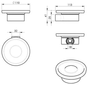 GEDY PI1114 Pirenei mydelniczka, czarny mat/mleczne szkło