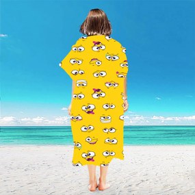 Ponczo plażowe SMILE żółte 80x145 cm