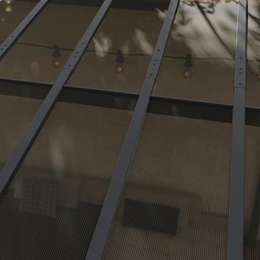 Outsunny Pergola Metalowa 3 x 3 m, Ogrodowa Pergola z Wodoodpornym Dachem, Wolnostojąca, Odporna na Wiatr, Z Ochroną UV, Ciemnoszara