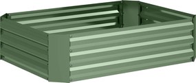 Outsunny Podwyższona grządka z ocynkowanej stali, ogródek warzywny, skrzynia ogrodowa na kwiaty, 120 x 90 x 30 cm, Ciemnozielona