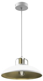 Biała lampa wisząca metalowy klosz - K483-Ramona