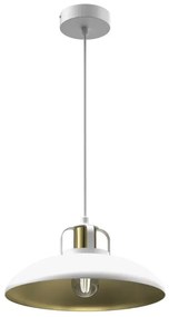 Lampa biała wisząca metalowy klosz M1-G87