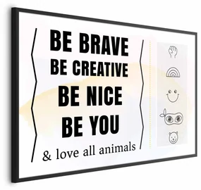 Plakat Bądź sobą 90x60 cm z ramą czarną bez marginesu ARTGEIST B