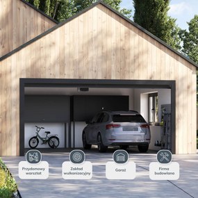 Szafa garażowa RICHARD, 2250 x 2100 x 900 mm, antracytowa