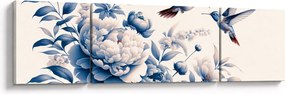 Obraz - Kolibry nad kwiatem (170x50 cm)