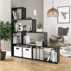 Półka na schody czarny 163x29x155