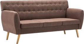 3-osobowa brązowa sofa pikowana K0-T64