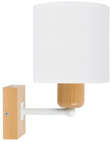 Biały kinkiet LED CL-WD-WE10x10BU-WE jednopunktowy z litego drewna