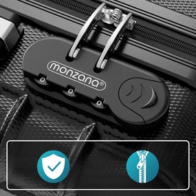 Zestaw walizek skorupowych AERO, 4-częściowy, ABS, czarny Monzana