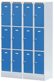 Alfa 3 Szafka skrytkowa S6 na cokole, 6 schowków, 1920 x 600 x 500 mm, zamek obrotowy, drzwi szare