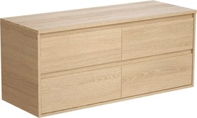 Szafka podumywalkowa wisząca z płytą - Fornir Dąb - 120 cm - MILIPAM