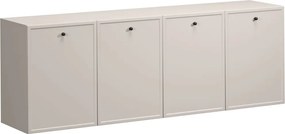 Komoda wisząca Lorini 200 cm czterodrzwiowa - kaszmir / czarne uchwyty