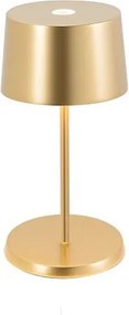 Lampa stołowa LED Zafferano Olivia Pro mini, żółte złoto, ładowalna i ściemnialna - 2200-2700-3000K, 9 godzin przy maksymalnej mocy