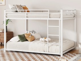 Łóżko piętrowe dla dzieci 140x200cm z metalu - Białe