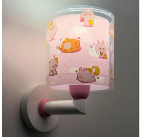 Dalber 41769S - Dziecięca lampa ścienna KAWAII FRIENDS 1xE27/15W/230V różowa