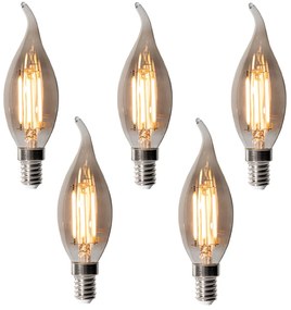 Zestaw 5 ściemnialnych żarówek LED E14 BXS35 dymionych 4W 300 lm 2200K