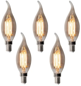 Zestaw 5 ściemnialnych żarówek LED E14 BXS35 Smoke 4W 300 lm 2200K