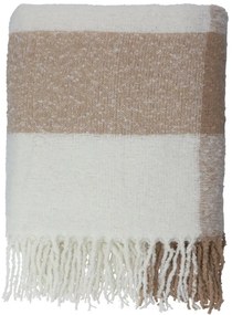 Koc ALLORA z przędzy boucle ecru 130x170 cm HOMLA