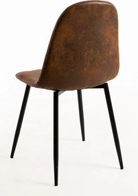 Zestaw 4 Krzese Black Teok Ekoskóra