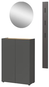Antracytowy zestaw do przedpokoju w dekorze dębu 104x200x33 cm Alviano – Germania