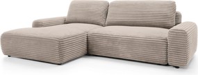 Masseno Narożnik OSSO z funkcją spania i pojemnikiem na pościel Narozniki L, Rozkładana sofa - Beżowy, AMBIENCE 04
