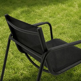 Zestaw mebli ogrodowych Calvero - sofa 2-osobowa, 2 fotele i stolik, kolor czarny