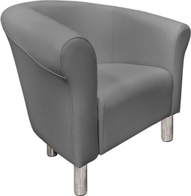 Fotel Milo tkanina Eko-skóra elegancki fotel do salonu i gabinetu : Kolor nogi - Chrom, Kolor tkaniny - EKO-SKÓRA - 22D, Wysokość nogi - 15 cm