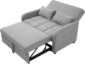 Kanapa rozkładana 127x75x94 cm - Kanapa z regulowanym oparciem - Z 2 poduszkami - Ciemnoszara