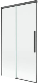 Mexen Rox parawan nawannowy 2-skrzydłowy rozsuwany 100 x 150 cm, transparent, gun gray szczotkowany - 8C9-100-001-66-00